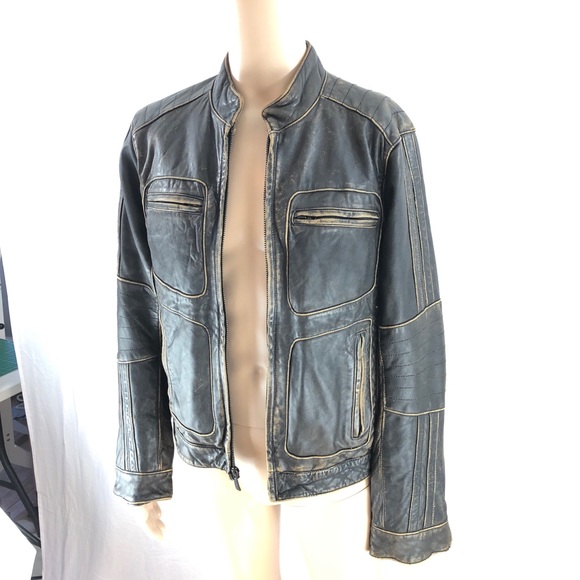 Kenneth Cole Reaction Other - Kenneth Cole Reaction Distressed Leather Moto